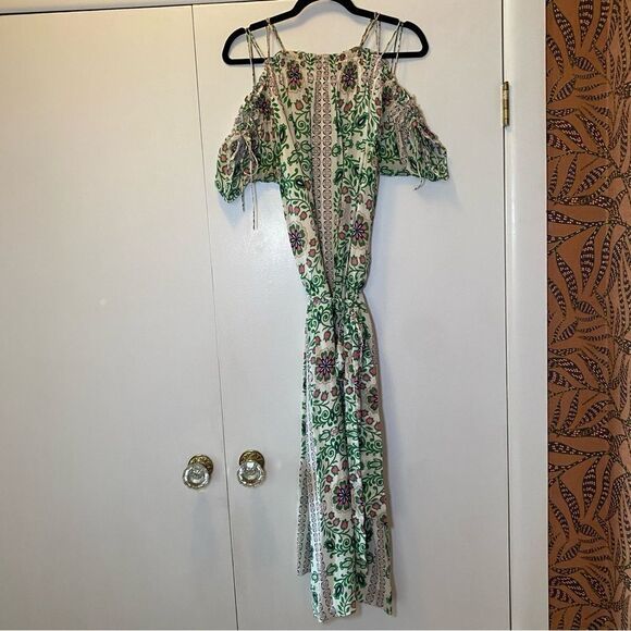 TORY BURCH Asilomar Garden Party Asilomar Floral Dress White Purple Green 10 - Picture 7 of 13